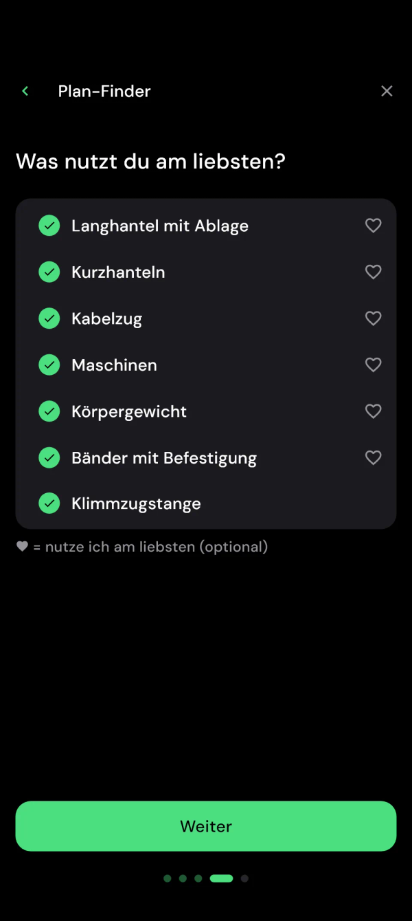 Plan-Finder: Geräte abhaken und ein Herz beim liebsten setzen