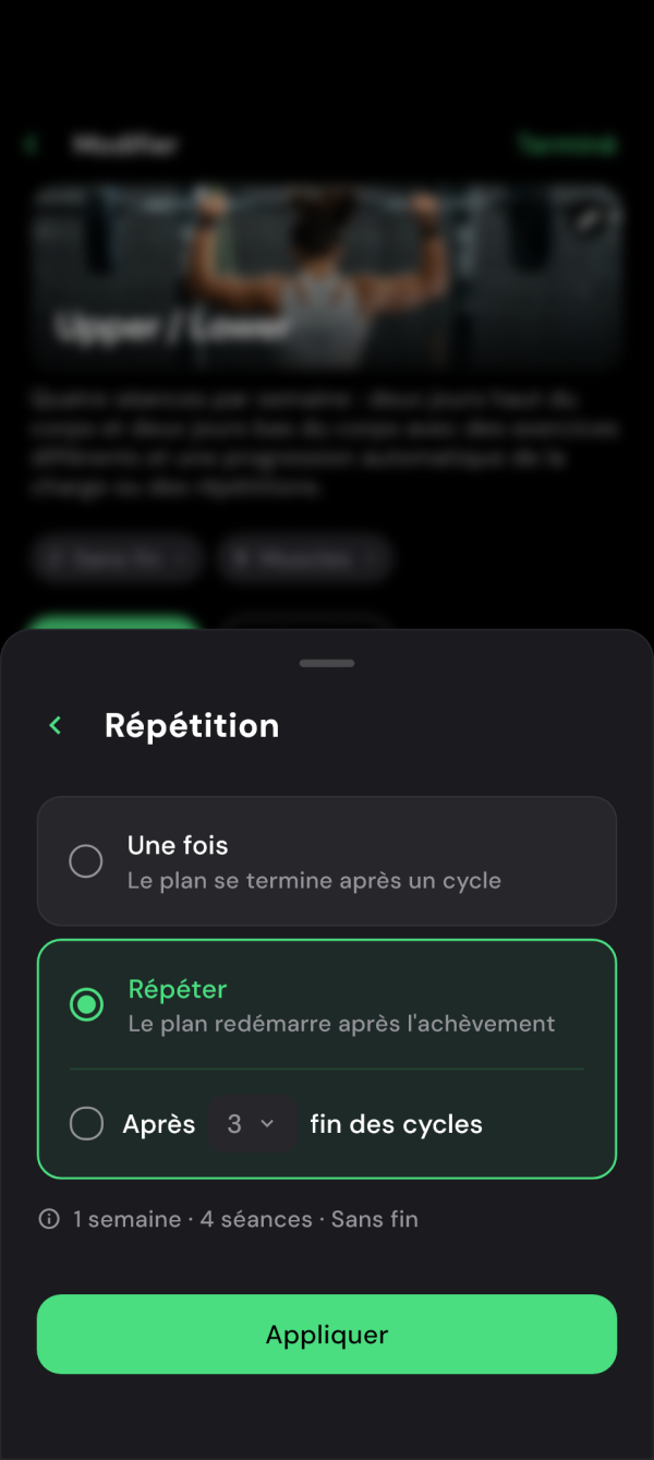 Répétition continue du programme