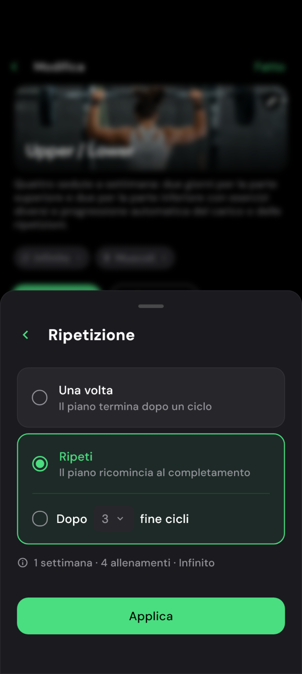 Ripetizione continua del programma