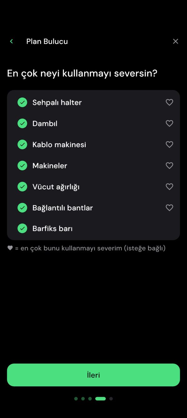 Plan Bulucu: ekipmanını işaretle, en sevdiğini kalple seç