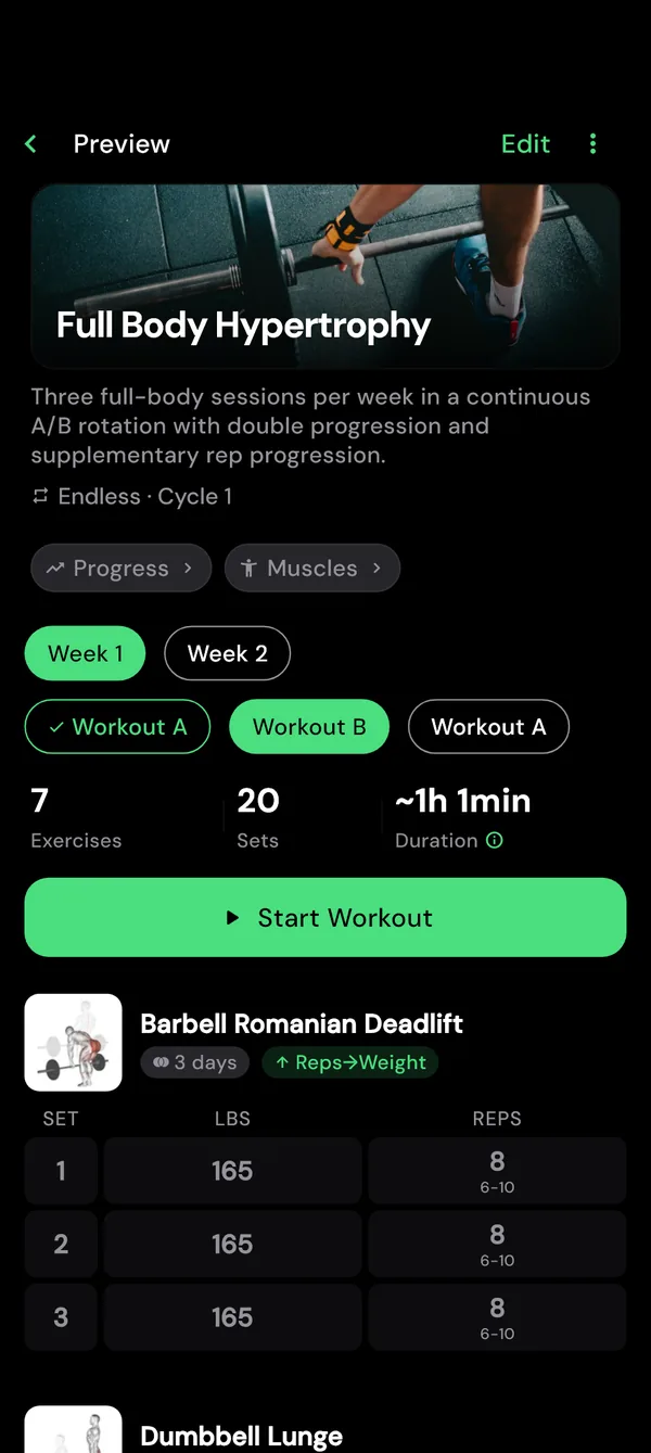 Workout Preview