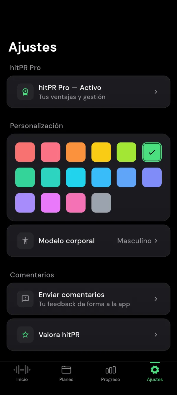Colores de acento